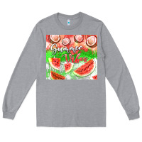 Heather Grey Watermelon and coconut summer 20oz skinny tumbler Long Sleeve Tee - FaDigitalArtStudio