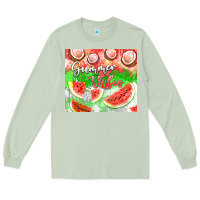 Matcha Watermelon and coconut summer 20oz skinny tumbler Long Sleeve Tee - FaDigitalArtStudio