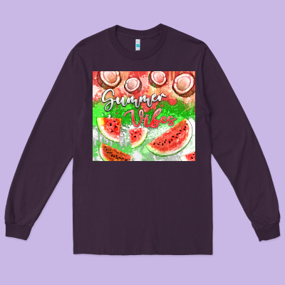 Watermelon And Coconut Summer 20oz Skinny Tumbler Long Sleeve Tee Designed By Fadigitalartstudio