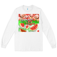 White Watermelon and coconut summer 20oz skinny tumbler Long Sleeve Tee - FaDigitalArtStudio