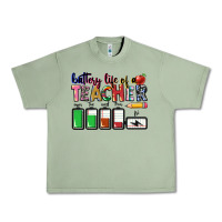 Oil Green Battery life of a Teacher Urban Heavy Tee - CowGirlArtShop