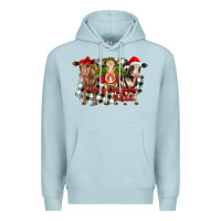 Blue Mist Merry Christmas Y'all Heifers Premium Hoodie - RanaPortraitStore