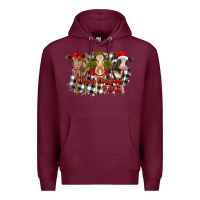 Burgundy Merry Christmas Y'all Heifers Premium Hoodie - RanaPortraitStore