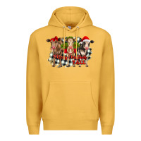 Mustard Merry Christmas Y'all Heifers Premium Hoodie - RanaPortraitStore