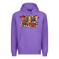 Purple Merry Christmas Y'all Heifers Premium Hoodie - RanaPortraitStore