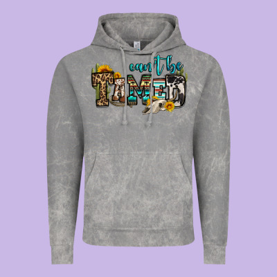 Can't Be Tamed Bull Skull Vintage Hoodie Designed By Oliviacreatesart