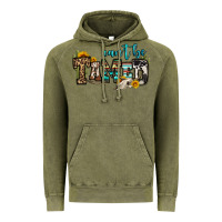 Vintage Olive can't be tamed bull skull Vintage Hoodie - OliviaCreatesArt