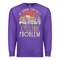 Purple my drinking team has a cycling problem cotton t shirt funny dad gift c Premium Sweatshirt - longCreatives