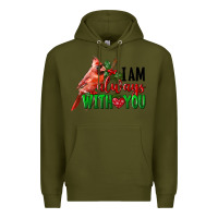 Army Green I Am Always With Your Cardinal Bird Premium Hoodie - LillyAllenDesigns