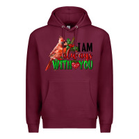 Burgundy I Am Always With Your Cardinal Bird Premium Hoodie - LillyAllenDesigns