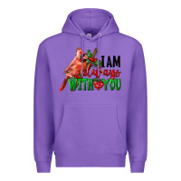 Purple I Am Always With Your Cardinal Bird Premium Hoodie - LillyAllenDesigns
