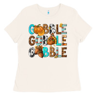 Bone Gobble Gobble Gobble with Turkey Ladies Tee - texasbilliewilder