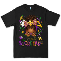 Black mardi gras school secretary afro messy bun Premium Tee - texasbilliewilder