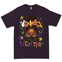 Plum mardi gras school secretary afro messy bun Premium Tee - texasbilliewilder