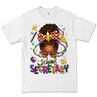 White mardi gras school secretary afro messy bun Premium Tee - texasbilliewilder