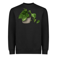 Black Philodendron Heavyweight Sweatshirt - LillyAllenDesigns