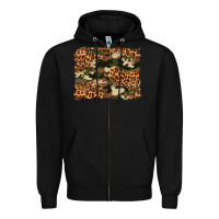 Black camouflage and leopard background Zipper Hoodie - Artiststas