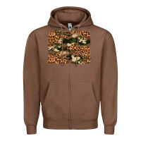 Chestnut camouflage and leopard background Zipper Hoodie - Artiststas