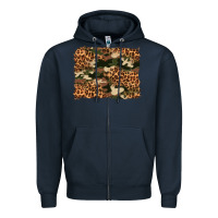Navy camouflage and leopard background Zipper Hoodie - Artiststas