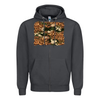 Smoke camouflage and leopard background Zipper Hoodie - Artiststas