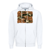 White camouflage and leopard background Zipper Hoodie - Artiststas