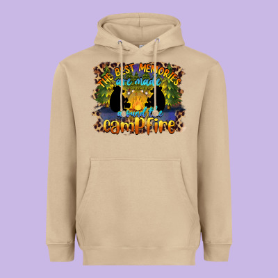 The Best Memories Are Made Around The Campfire Camping Heavyweight Hoodie Designed By Barkaloodesign