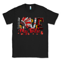 Black red black grey white love my tribe indian headdres Classic Tee - Artiststas