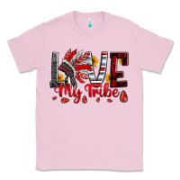 Bubblegum Pink red black grey white love my tribe indian headdres Classic Tee - Artiststas