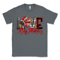 Charcoal Heather red black grey white love my tribe indian headdres Classic Tee - Artiststas