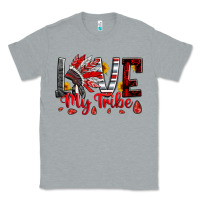Heather Grey red black grey white love my tribe indian headdres Classic Tee - Artiststas
