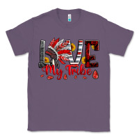 Lavender red black grey white love my tribe indian headdres Classic Tee - Artiststas