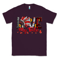 Plum red black grey white love my tribe indian headdres Classic Tee - Artiststas