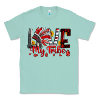 Seafoam red black grey white love my tribe indian headdres Classic Tee - Artiststas