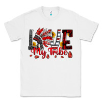 White red black grey white love my tribe indian headdres Classic Tee - Artiststas
