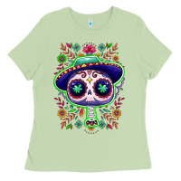 Matcha Mexican Day of dead sugar skull Ladies Tee - NancyCooperArtShop