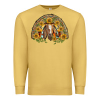 Antique Gold Western Leopard Sunflower Goat Rainbow Premium Sweatshirt - BarkalooDesign