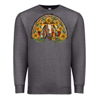 Charcoal Heather Western Leopard Sunflower Goat Rainbow Premium Sweatshirt - BarkalooDesign