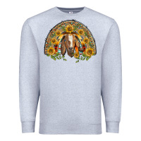 Heather Grey Western Leopard Sunflower Goat Rainbow Premium Sweatshirt - BarkalooDesign