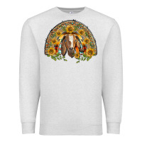 Oatmeal Heather Western Leopard Sunflower Goat Rainbow Premium Sweatshirt - BarkalooDesign