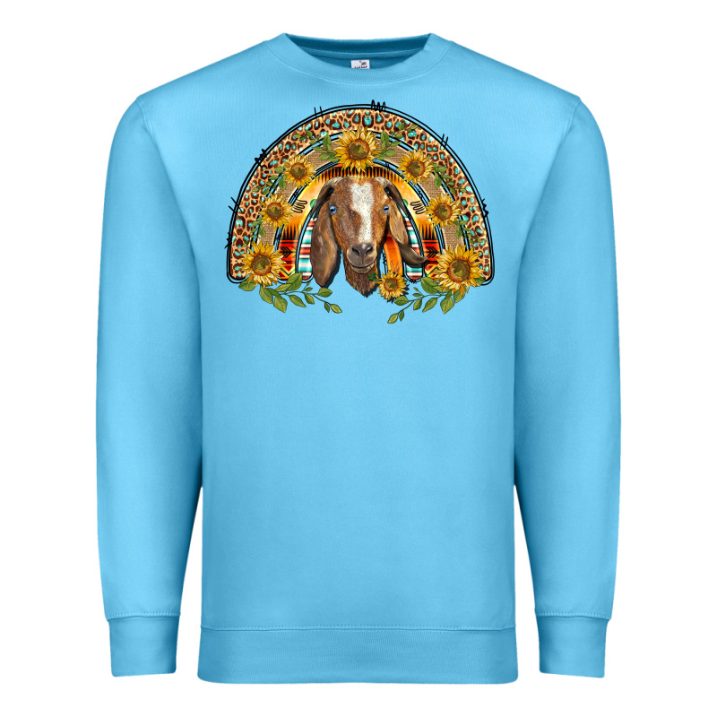 Western Leopard Sunflower Goat Rainbow Premium Sweatshirt by BarkalooDesign | Teevron