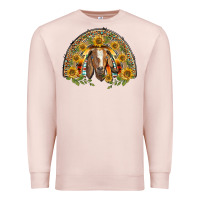 Pale Pink Western Leopard Sunflower Goat Rainbow Premium Sweatshirt - BarkalooDesign