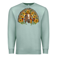 Seafoam Western Leopard Sunflower Goat Rainbow Premium Sweatshirt - BarkalooDesign