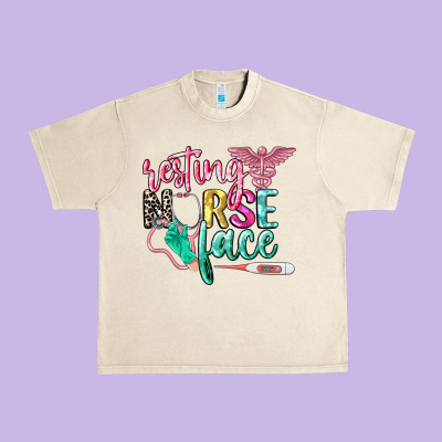 Resting Nurse Face Urban Heavy Tee Designed By Cowgirlartshop