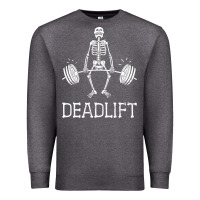 Charcoal Heather deadlift funny halloween skeleton weight lifting workout Premium Sweatshirt - longCreatives