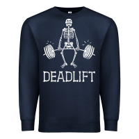 Navy deadlift funny halloween skeleton weight lifting workout Premium Sweatshirt - longCreatives