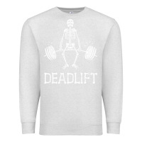 Oatmeal Heather deadlift funny halloween skeleton weight lifting workout Premium Sweatshirt - longCreatives