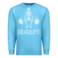 Ocean Blue deadlift funny halloween skeleton weight lifting workout Premium Sweatshirt - longCreatives