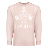 Pale Pink deadlift funny halloween skeleton weight lifting workout Premium Sweatshirt - longCreatives