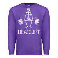 Purple deadlift funny halloween skeleton weight lifting workout Premium Sweatshirt - longCreatives