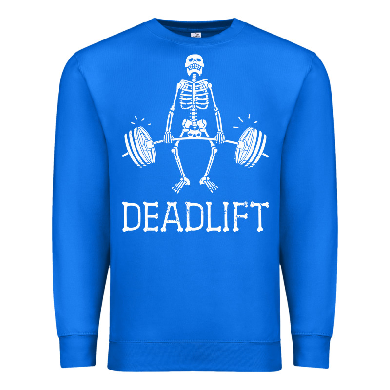 Deadlift Funny Halloween Skeleton Weight Lifting Workout Premium Sweatshirt by longCreatives | Teevron